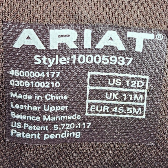 Ariat Men's Ironside 10005937 Cowboy boot US 12 D Brown Leather western boot - Picture 10 of 11